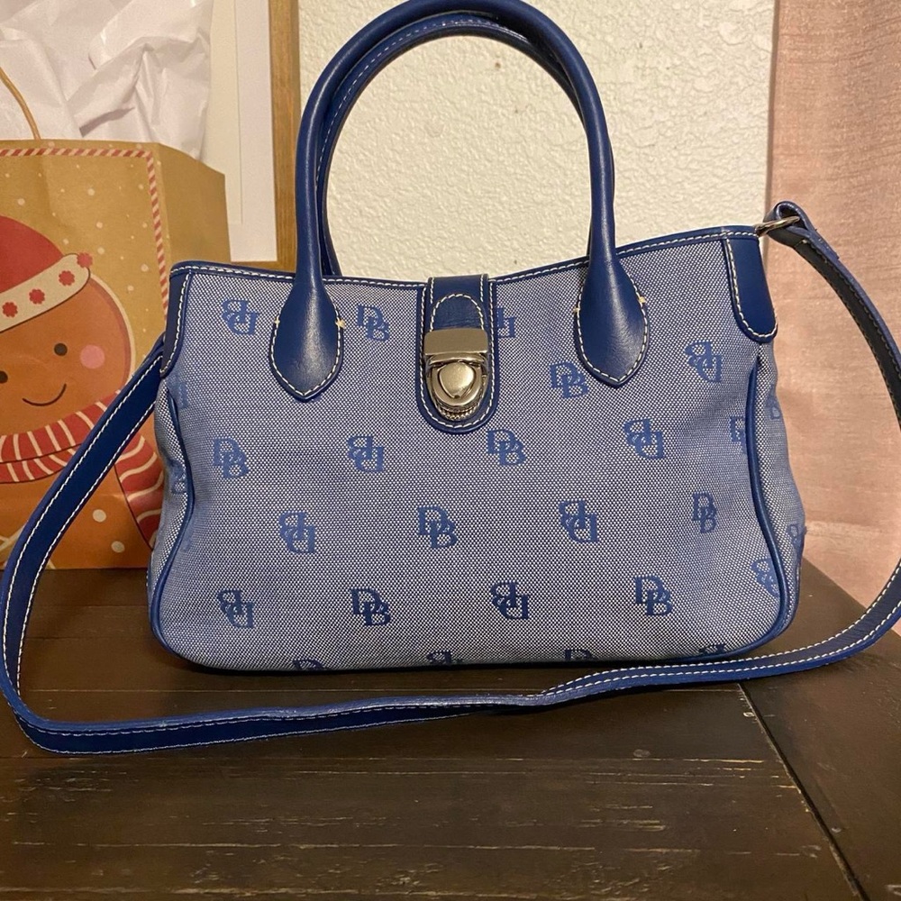 Dooney & Bourke Blue Satchel with Monogram